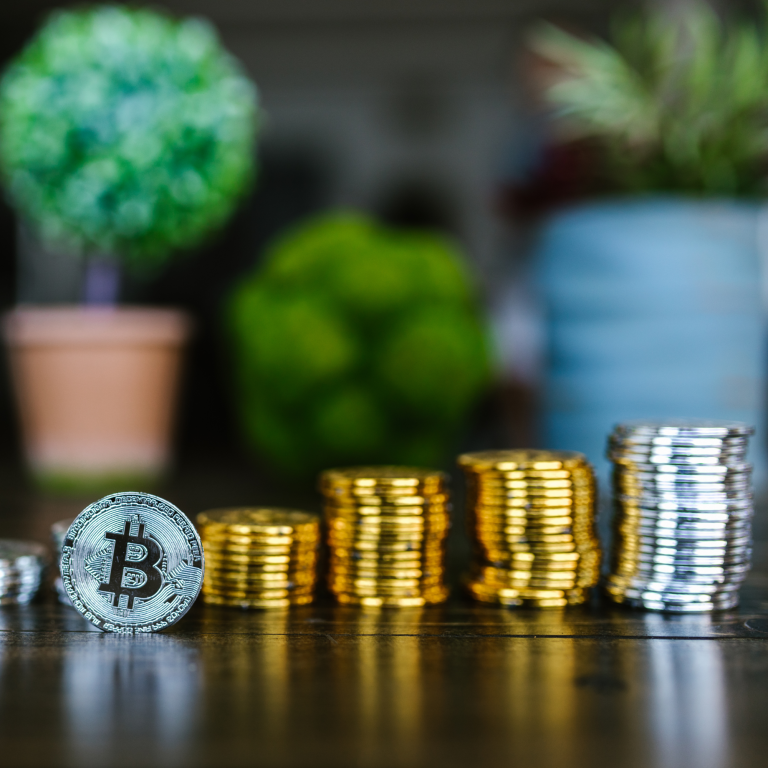 Bitcoin Münzen Stapel